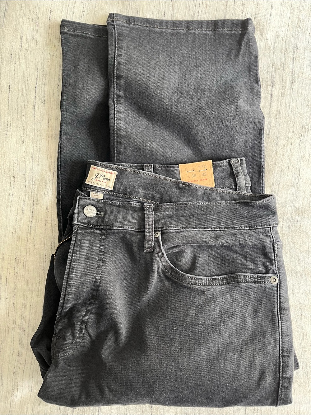 J.Crew 770 Straight-fit stretch jean in dark charcoal wash | 38/32 | NWT